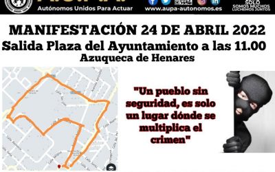 A.U.P.A Convoca una nueva manifestación contra la inseguridad en las calles de Azuqueca 